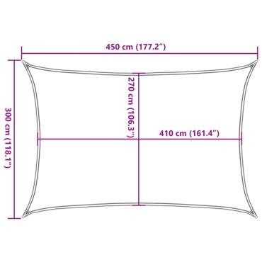 vidaXL Πανί Σκίασης Ορθογώνιο Μπλε 3x4,5 μ. από HDPE 160 γρ/μ²