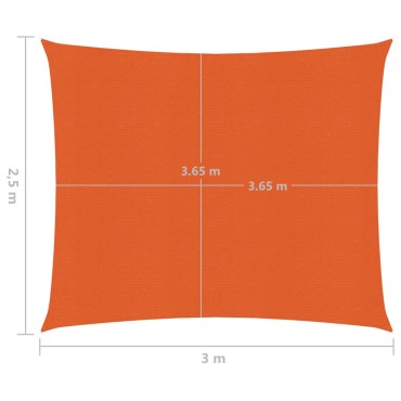 vidaXL Πανί Σκίασης Πορτοκαλί 2,5 x 3 μ. 160 γρ./μ² από HDPE