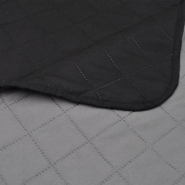 130884 Double-sided Quilted Bedspread Black/Grey 220 x 240 cm