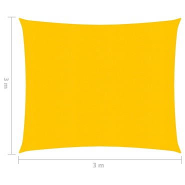 vidaXL Πανί Σκίασης Κίτρινο 3 x 3 μ. από HDPE 160 γρ./μ²