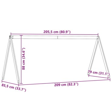 vidaXL Οροφή Κρεβατιού Παιδική 209x85,5x88 εκ. από Μασίφ Ξύλο Πεύκου