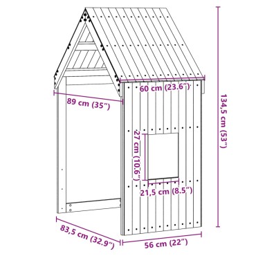 vidaXL Οροφή Κρεβατιού Παιδική 60x89x134,5 εκ. από Μασίφ Ξύλο Πεύκου