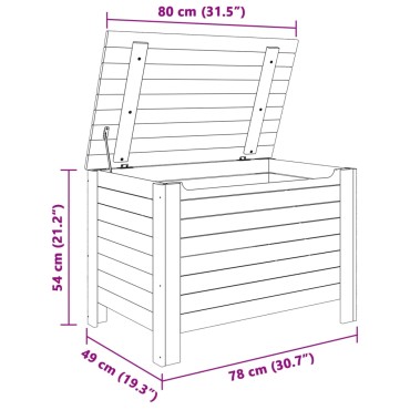 vidaXL Κουτί Αποθήκευσης με Καπάκι RANA 80x49x54cm Μασίφ Ξύλο Πεύκου 1 τεμ.