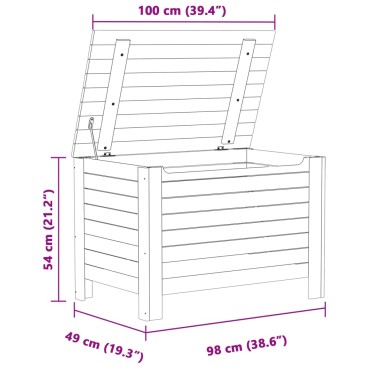 vidaXL Κουτί Αποθήκευσης με Καπάκι RANA 100x49x54cm Μασίφ Ξύλο Πεύκου 1 τεμ.