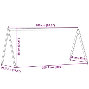 vidaXL Οροφή Κρεβατιού Παιδική Λευκό 209x95,5x88 εκ. Μασίφ Ξύλο Πεύκου