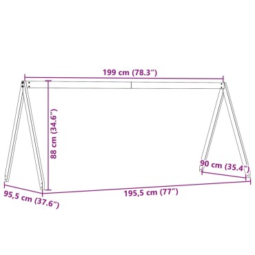 vidaXL Οροφή Κρεβατιού Παιδική Λευκό 199x95,5x88 εκ. Μασίφ Ξύλο Πεύκου