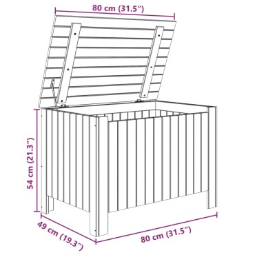 vidaXL Κουτί Αποθήκευσης με Καπάκι RANA Λευκό 80x49x54cm Μασίφ Πεύκο 1 τεμ.