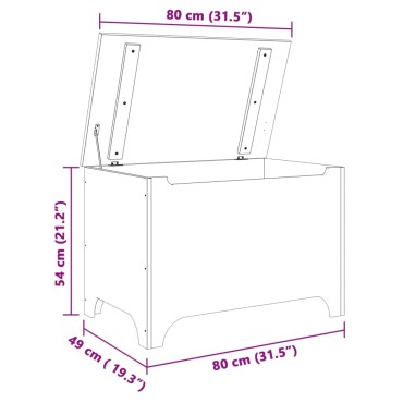 vidaXL Κουτί Αποθήκευσης με Καπάκι RANA Λευκό 80x49x54cm Μασίφ Πεύκο 1 τεμ.