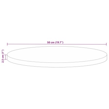 vidaXL Επιφάνεια Τραπεζιού Στρογγυλή 50x2,5cm Μασίφ Ανακυκλωμένο Ξύλο 1 τεμ.