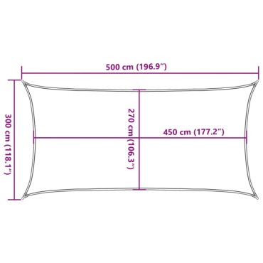 vidaXL Πανί Σκίασης Ορθογώνιο Ανοιχτό Γκρι 3x5 μ. HDPE 160 γρ./μ²