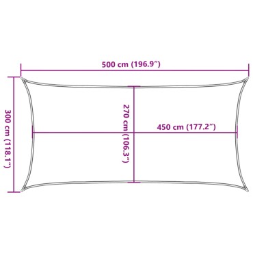 vidaXL Πανί Σκίασης Ορθογώνιο Άμμου 3x5 μ. HDPE 160 γρ./μ²