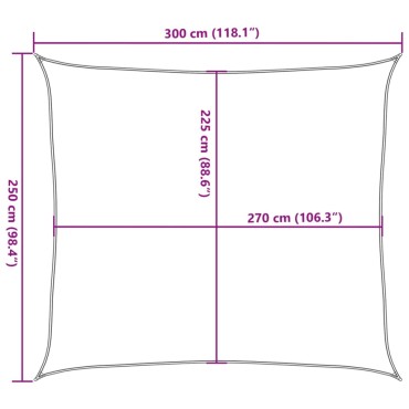 vidaXL Πανί Σκίασης Ορθογώνιο Ανοιχτό Γκρι 2,5x3 μ. HDPE 160 γρ./μ²