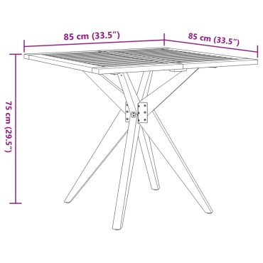 vidaXL Τραπέζι Κήπου Τετράγωνο 85x85x75cm από Μασίφ Ξύλο Ακακίας 1 τεμ.