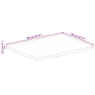 vidaXL Επιφάνεια Τραπεζιού Ορθογώνια 80x70x2,5cm Ανακυκλωμένο Ξύλο 1 τεμ.