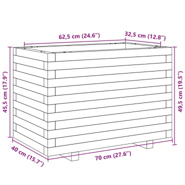 vidaXL Ζαρντινιέρα Κήπου 70x40x49,5 εκ. από Μασίφ Ξύλο Ψευδοτσούγκας