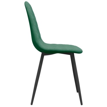 vidaXL Καρέκλες Τραπεζαρίας 6 τεμ. Σκούρο Πράσινο Βελούδινες 45x53,5x83cm