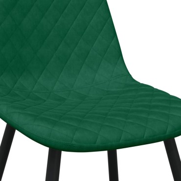 vidaXL Καρέκλες Τραπεζαρίας 6 τεμ. Σκούρο Πράσινο Βελούδινες 45x53,5x83cm
