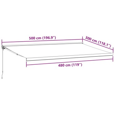 vidaXL Τέντα Πτυσσόμενη Ανθρακί και Λευκή 5x3 μ. Ύφασμα και Αλουμίνιο