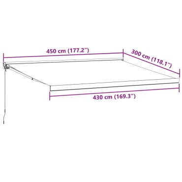 vidaXL Τέντα Πτυσσόμενη Ανθρακί και Λευκή 4,5x3μ. Ύφασμα και Αλουμίνιο