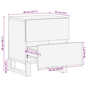 vidaXL Κομοδίνο 40x34x46cm από Μασίφ Ανακυκλωμένο Ξύλο 1 τεμ.