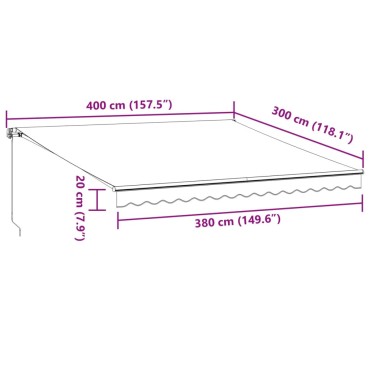 vidaXL Τέντα Πτυσσόμενη Χειροκίνητη Καφέ 400x300 εκ.