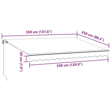 vidaXL Τέντα Πτυσσόμενη Χειροκίνητη με LED Καφέ 350x250 εκ.