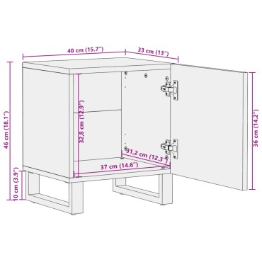 vidaXL Κομοδίνο 40x34x46cm από Μασίφ Ξύλο Ακακίας 1 τεμ.