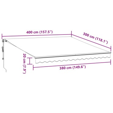 vidaXL Τέντα Πτυσσόμενη Αυτόματη με LED Καφέ 400x300 εκ.