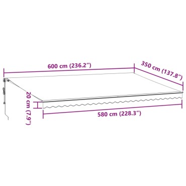 vidaXL Τέντα Πτυσσόμενη Αυτόματη Καφέ 600x350 εκ.