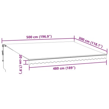 vidaXL Τέντα Πτυσσόμενη Αυτόματη Καφέ 500x300 εκ.