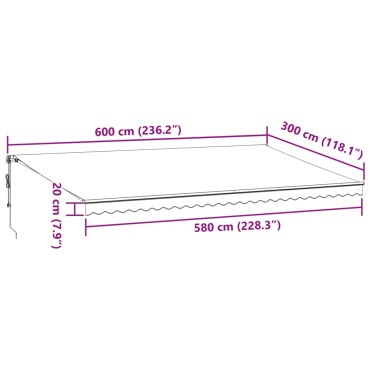 vidaXL Τέντα Πτυσσόμενη Αυτόματη Καφέ 600x300 εκ.