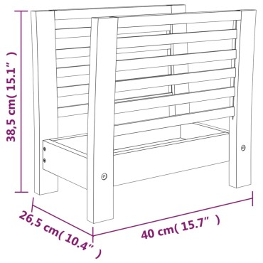 vidaX Ράφι για Περιοδικά 40x26,5x38,5cm Μασίφ Ξύλο Καρυδιάς 1 τεμ.