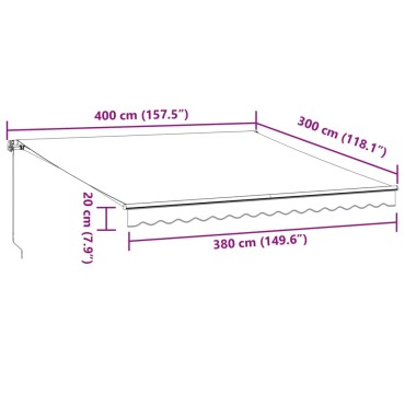 vidaXL Τέντα Πτυσσόμενη Χειροκίνητη με LED Καφέ 400x300 εκ.