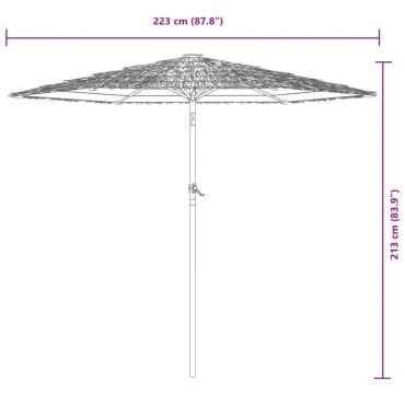 vidaXL Ομπρέλα Κήπου με Ατσάλινο Ιστό Λευκή 223x223x213 εκ.