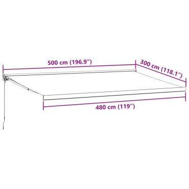 vidaXL Τέντα Πτυσσόμενη Χειροκίνητη Καφέ 500x300 εκ.