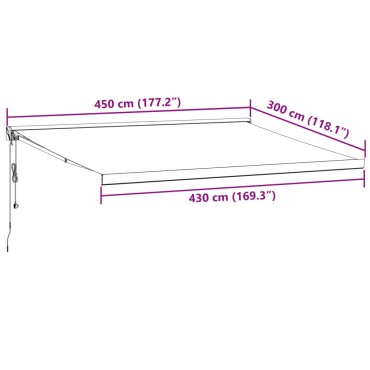 vidaXL Τέντα Πτυσσόμενη Αυτόματη Καφέ 450x300 εκ.