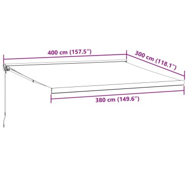 vidaXL Τέντα Πτυσσόμενη Χειροκίνητη Καφέ 400x300 εκ.