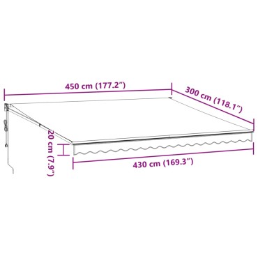 vidaXL Τέντα Πτυσσόμενη Αυτόματη Καφέ 450x300 εκ.