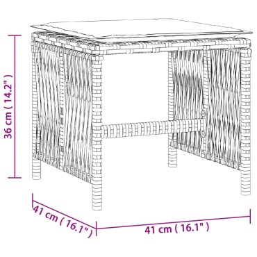 vidaXL Σκαμπό Κήπου 4 τεμ. Αν. Γκρι 41x41x36cm Συνθ. Ρατάν Μαξιλάρια