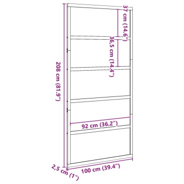 vidaXL Πόρτα Αχυρώνα Καφέ Κεριού 100x208 εκ. από Μασίφ Ξύλο Πεύκου