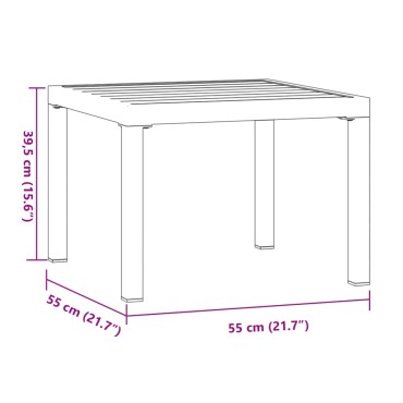 vidaXL Τραπέζι Σαλονιού Κήπου Μαύρο 55x55x39,5cm Ατσάλι Ηλεκτ. Βαφή 1 τεμ.