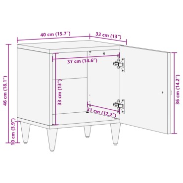 vidaXL Κομοδίνα 2 τεμ. 40x33x46cm από Μασίφ Ξύλο Μάνγκο