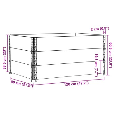 vidaXL Κολάρα Παλέτας 3 τεμ. 120x80 εκ. από Μασίφ Ξύλο Πεύκου