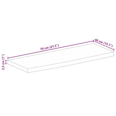 vidaXL Επιφάνεια Τραπεζιού 70x40x2,5cm Live Edge Μασίφ Ξύλο Μάνγκο 1 τεμ.