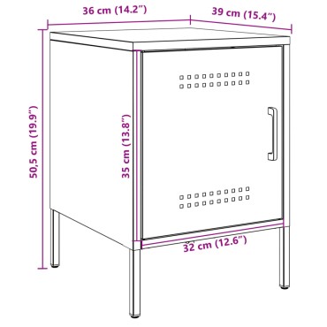 vidaXL Κομοδίνα 2 τεμ. Μαύρα 36x39x50,5cm Χάλυβα