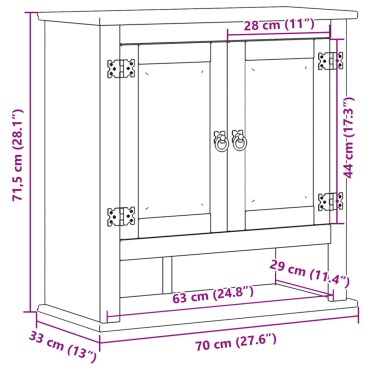 vidaXL Ντουλάπι Μπάνιου Επιτ. Corona 70x33x71,5cm Μασίφ Ξύλο Πεύκου