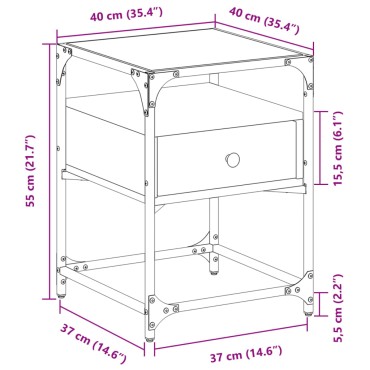 vidaXL Κομοδίνα 2 τεμ. Μαύρα 40x40x55cm από Επεξεργασμένο Ξύλο