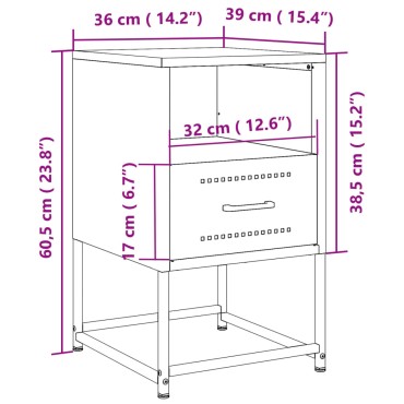 vidaXL Κομοδίνα 2 τεμ. Ροζ 36x39x60,5cm από Χάλυβα