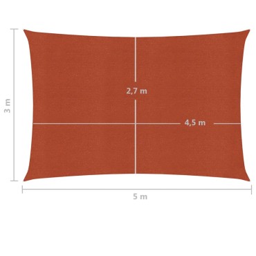 vidaXL Πανί Σκίασης Τερακότα 3 x 5 μ. από HDPE 160 γρ./μ²