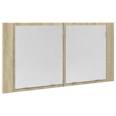 vidaXL Καθρέφτης Ντουλάπι Sonoma Δρυς 90x12x45cm Επεξ. Ξύλο 1 τεμ.